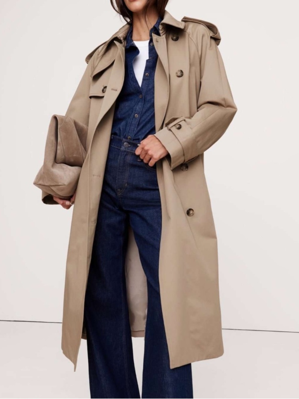 Banana Republic Beige Cotton Trench Coat